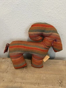 Escultura de animales arte fibra algodón 100 % perla carnero petroglifo tejido a mano vintage - Imagen 1 de 5