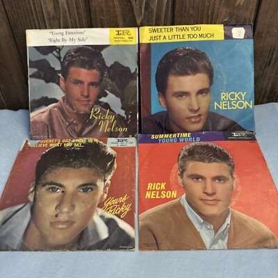 Lot Of 4 Records RICKY NELSON W/Picture Sleeves Imperial 50’s & 60’s Pop 45s - Image 1 of 4