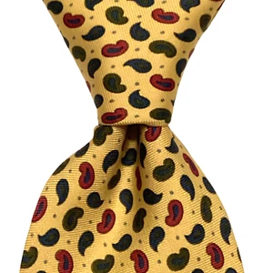 ETRO Men's 100% Silk Necktie ITALY Designer PAISLEY Yellow/Green/Red/Blue GUC - Picture 1 of 3