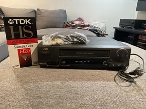 JVC HR-A32U 4 Head VHS VCR Video Cassette Recorder W/AV Cables & Tape Inc TESTED - Picture 1 of 5