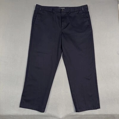 Eddie Bauer Khaki Pants Mens 44* Navy Blue Relaxed Fit Wrinkle Free Cotton Twill - Image 1 of 4