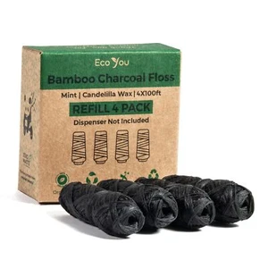 Bamboo Floss | 4 Refills Pack | Mint & Candelilla Wax | Vegan & - Picture 1 of 5