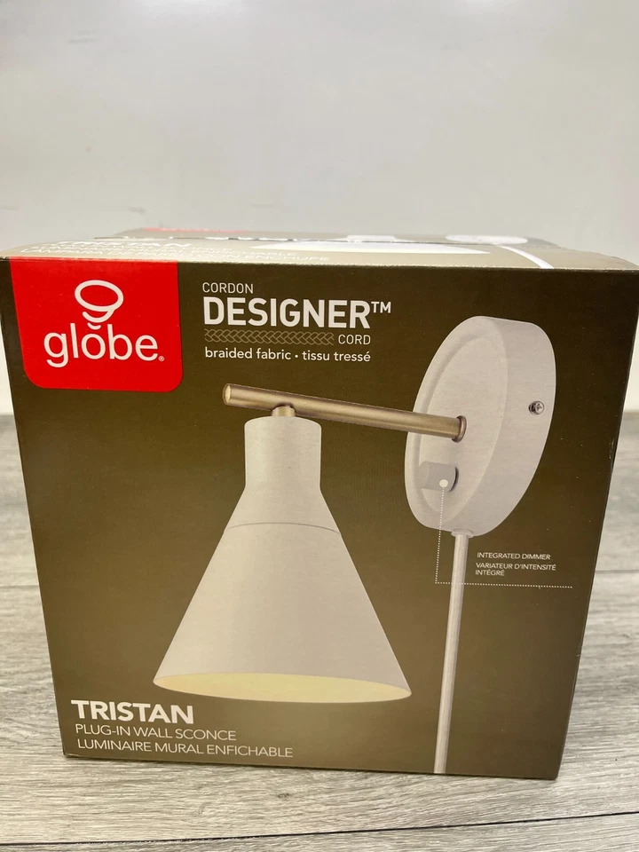 Globe Electric 65542 Tristan 10" Wall Sconce, Hardwired/Plug-In, Matte White - Image 1 of 1