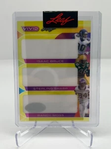 FOGLIA VIVIDA CALCIO ISAAC BRUCE/SHARP/RANDY MOSS 1/1 PROVA DI PRE-PRODUZIONE - Foto 1 di 2