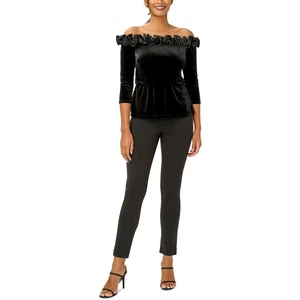 Adrianna Papell Womens Velvet Blouson Top Blouse Shirt BHFO 1298
