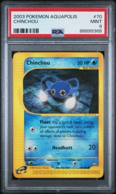 2003 Pokemon Aquapolis # 70 Chinchou Non Holo PSA 9 Card MINT! Trusted Seller! - Image 1 of 2