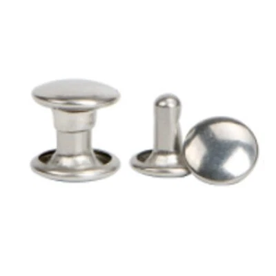 320pcs Leather Rivets Double Cap Stainless Steel Tubular Studs 6mm Silver Screw  - Image 1 of 4