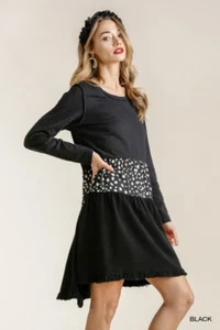 Vestido de dálmamata de algodón blanco y negro Umgee - Imagen 1 de 4