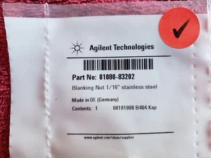 AGILENT 01080-83202, 1/16 in stainless steel blanking nut - Imagen 1 de 2