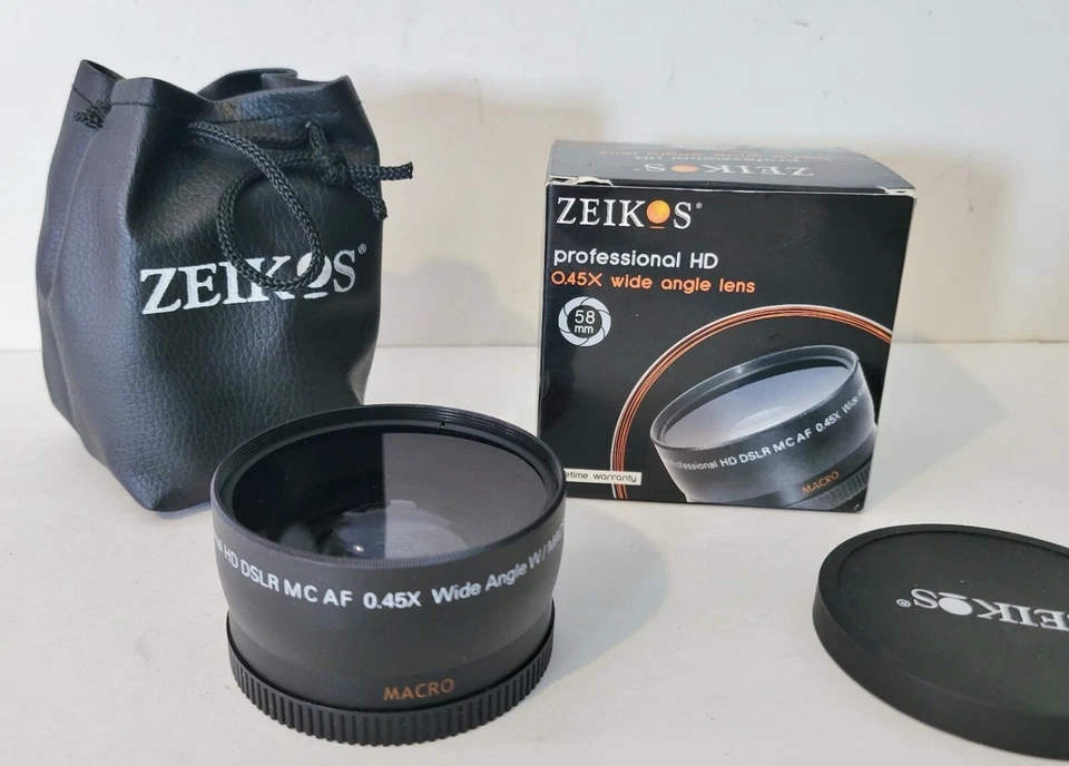 Zeikos ZE-WA58B Pro HD 0.45x Wide Angle Lens 58mm w Macro in Pouch & Box - Image 1 of 1