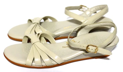 SAS Strappy Sandals Womens 8 S Slim Beige Leather Strappy Ankle Strap Buckle - Image 1 of 4