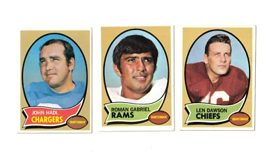 1970 Topps Football Len Dawson,John Hadl,Roman Gabriel Ex+ - Image 1 of 2