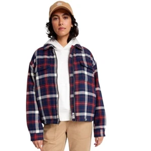 Alpine Design karierte Sherpa gefütterte Jacke durchgehender Reißverschluss warm Flanell Stil Damen XL - Bild 1 von 6