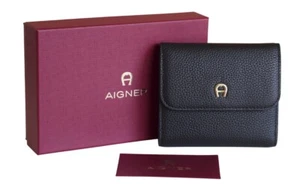 AIGNER Damen Geldbörse Portemonnaie Wallet Leder schwarz 15207150 - Picture 1 of 10