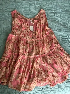 Free people romper small NWT pink ivory combo with pockets - Picture 1 of 6