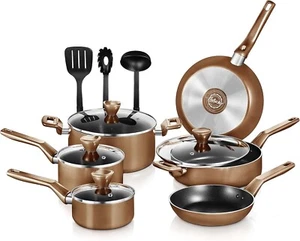 NutriChefKitchen Kitchenware Pots & Pans - Stylish Kitchen 13-Piece Cookware Set - Picture 1 of 7