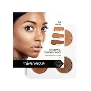 Mirenesse - 4Pce 10 Collagen Cushion Foundation Sampler Dark 25/27/28 - Picture 1 of 5