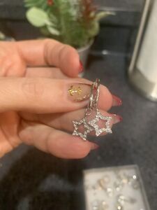 Swarovski Women's Silver Star Dangle  Earrings