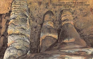 Postcard NM: Giant & Twin Domes, Carlsbad Caverns, New Mexico, Linen 1940's - Picture 1 of 2