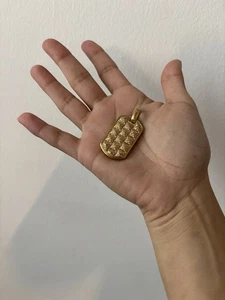 David Yurman - PYRAMID Tag 18K Yellow Gold Diamonds, 35mm - Tag Only 11k MSRP - Picture 1 of 6