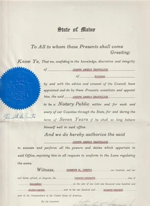 Notary Public Certificate Joseph Gravallese Kittery Maine 1967 - Picture 1 of 2