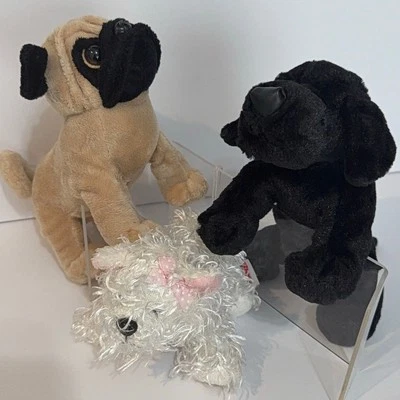 Webkins Lot of 3 Dogs Black Lab, Pug, Terrier NO CODES Ganz Stuffed Animal - Image 1 of 4