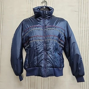 Winterjacke Damen Medium SKI MOVES Vintage 80er rot weiß blau Nylon Damen M - Bild 1 von 24