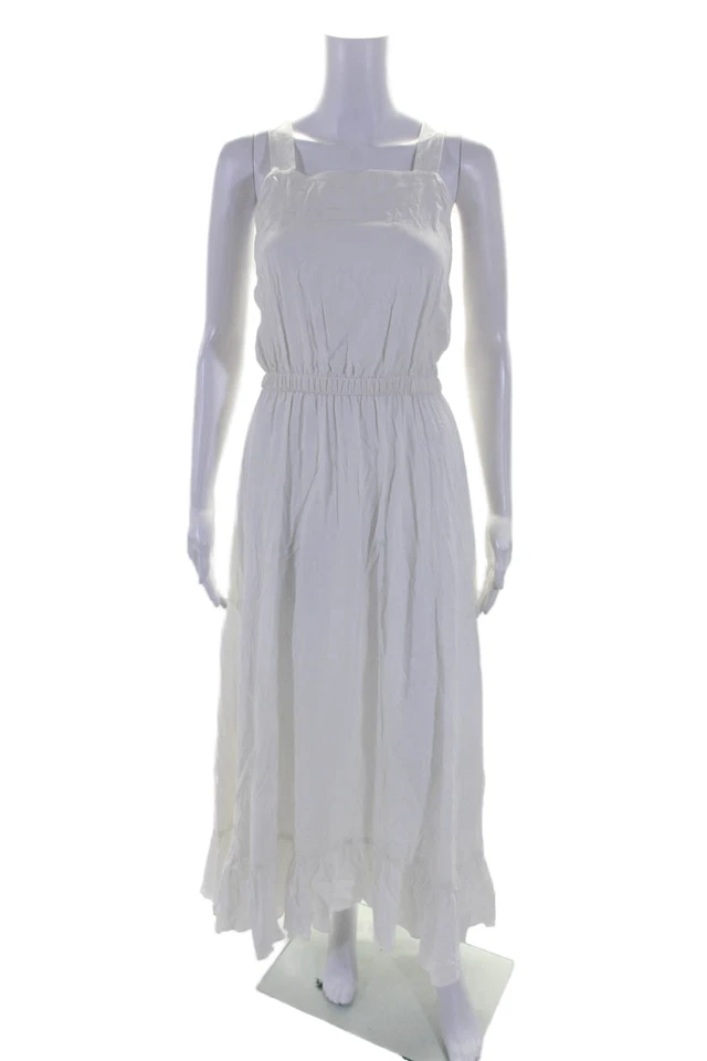 Espléndido Maxi Vestido Solero Para Mujer Cuello Cuadrado Sin Mangas Blanco Talla XS Foto 1 de 4