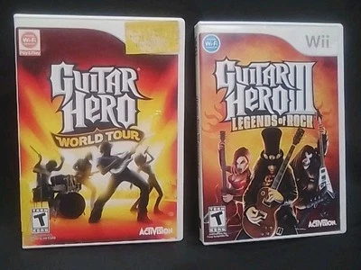 Guitar Hero: World Tour (Nintendo Wii, 2008) and Guitar Hero III Legends of Rock - Image 1 of 3