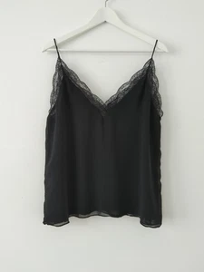 Camicia donna Zara nera con ricamo in pizzo taglia grande - Foto 1 di 5