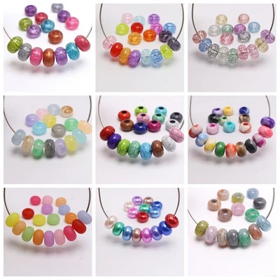 30/60pcs Acrylic Rondelle Spacer Beads - 14mm Mixed Colors with 5.5mm Large Hole - Image 1 of 4