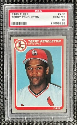 Fleer #236 Terry Pendleton 1985 novato radiocontrol PSA 10 gemas como nuevo raro Foto 1 de 2