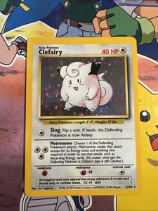 1999 Pokemon TCG Clefairy Base Set Holo Rare 5/102 Vintage LP - Picture 1 of 12