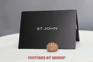 Anillo de cóctel St John Knits abovedado de oro rosa con cristales de Swarovski 7,5 nuevo con etiquetas - Imagen 1 de 1