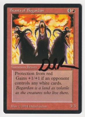 Signed Beasts of Bogardan Proof NM Legends Artist Daniel Gelon 1994 MTG Magic AP - Image 1 of 2