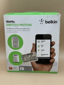 Belkin WeMo Switch/Motion Turn on Heater, Fan, Lamp, Etc With Your Smartphone B8 - Picture 1 of 6
