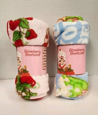 JAY FRANCO AND SONS, INC. New Soft Strawberry Shortcake 40 in. x 50 in. Throw Travel Blanket ~ Lot of 2