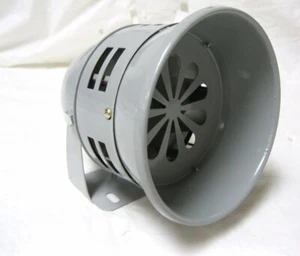 5" Gray Powder Coated Rotary Siren Horn Vintage Rat Rod Fire Truck Police Car - Picture 1 of 4