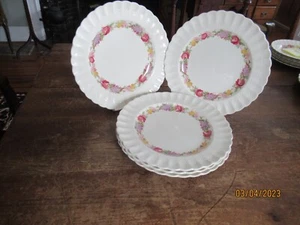 5 Vintage English Copeland Spode Dinner Plates Rose Briar Pattern 10 1/2" Ex Con - Picture 1 of 8