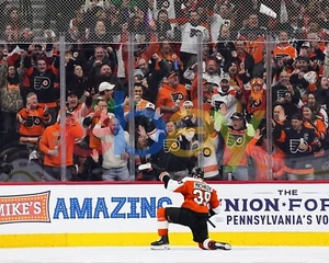 Matvei Michkov Home Goal Celebration Philadelphia Flyers 8x10 NHL Hockey Photo - Picture 1 of 1