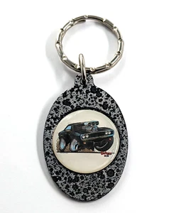 Cartoon Fast N Furious Dodge Charger Kookart USA Keychain Black Grey Blue... - Picture 1 of 7