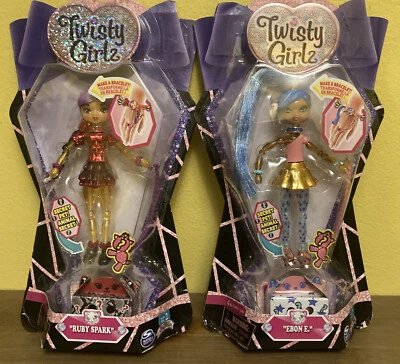 NEW 2 TWISTY GIRLZ DOLLS AND SECRET PET BOX - RUBY SPARKS- & EBONE E BRACELETS - Image 1 of 4