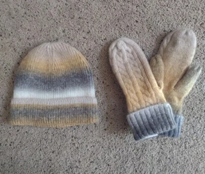 BP Women Hat And Mittens Knit Set Ombre Wool Blend One Size New - Bild 1 von 10