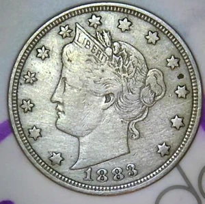 1883 V Nickel No Cents Die Crack ERROR  - Picture 1 of 3