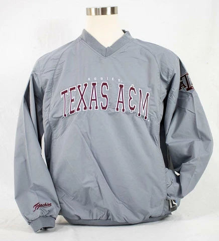 Men's Franchise Club Texas A&M Aggies Trainer Coach Windshell Pullover Adult Gre Cover