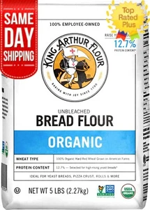 King Arthur Organic Bread Flour 5 LB Unbleached - Picture 1 of 1