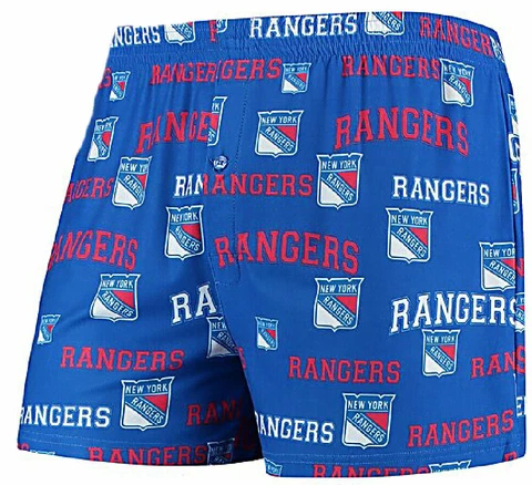 New York Rangers Men's NHL Blue Fairway Boxer Shorts Cover