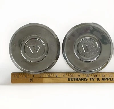 Set of 2 Vintage OEM Volvo 244 245 242 DL Steel Wheel Center Cap Hubcap Foto 1 de 4