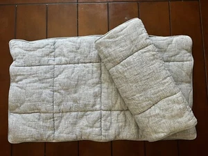 Pottery Barn King Chambray Paar (2) belgische Flachs Leinen Waffel Kissenbezüge - Bild 1 von 10