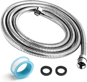 79 Inch Stainless Steel Shower Hose, Hand Held, Flexible, Leak Proof, G1/2 Nut - Picture 1 of 7